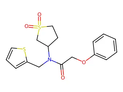 N-(1,1-dioxidotetrahydrothiophen-3-yl)-2-phenoxy-N-(thiophen-2-ylmethyl)acetamide structure