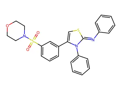 4-(3-morpholin-4-ylsulfonylphenyl)-N,3-diphenyl-1,3-thiazol-2-imine structure