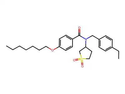 N-(1,1-dioxidotetrahydrothiophen-3-yl)-N-(4-ethylbenzyl)-4-(heptyloxy)benzamide structure