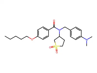 N-[4-(dimethylamino)benzyl]-N-(1,1-dioxidotetrahydro-3-thienyl)-4-(pentyloxy)benzamide structure
