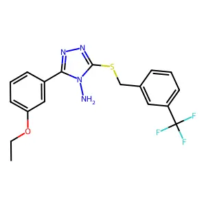 3-(3-ethoxyphenyl)-5-{[3-(trifluoromethyl)benzyl]sulfanyl}-4H-1,2,4-triazol-4-amine structure