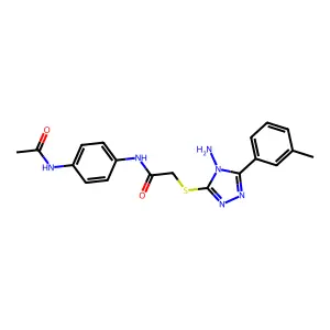 N-[4-(acetylamino)phenyl]-2-{[4-amino-5-(3-methylphenyl)-4H-1,2,4-triazol-3-yl]sulfanyl}acetamide structure