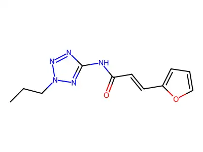 (E)-3-(furan-2-yl)-N-(2-propyltetrazol-5-yl)prop-2-enamide structure
