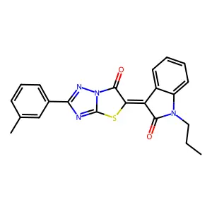 (3Z)-3-[2-(3-methylphenyl)-6-oxo[1,3]thiazolo[3,2-b][1,2,4]triazol-5(6H)-ylidene]-1-propyl-1,3-dihydro-2H-indol-2-one structure