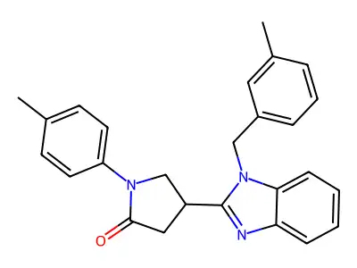 4-(1-(3-methylbenzyl)-1H-benzo[d]imidazol-2-yl)-1-(p-tolyl)pyrrolidin-2-one structure