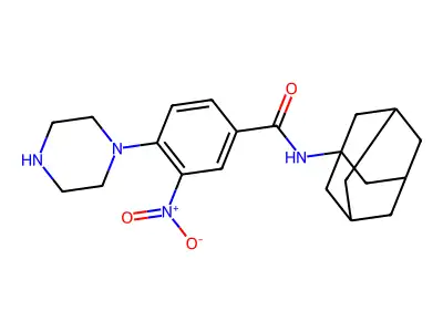 N-(1-adamantyl)-3-nitro-4-piperazin-1-ylbenzamide structure