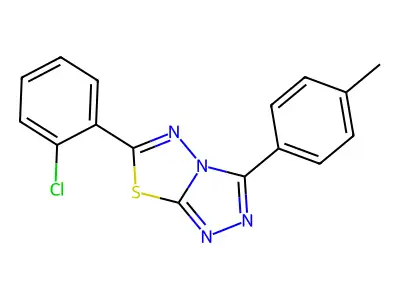 6-(2-Chlorophenyl)-3-(4-methylphenyl)-[1,2,4]triazolo[3,4-b][1,3,4]thiadiazole structure