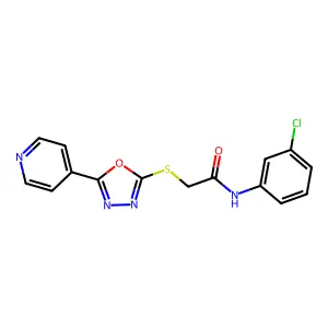 N-(3-chlorophenyl)-2-((5-(pyridin-4-yl)-1,3,4-oxadiazol-2-yl)thio)acetamide structure