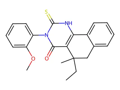 5-ethyl-3-(2-methoxyphenyl)-5-methyl-2-sulfanylidene-1,6-dihydrobenzo[h]quinazolin-4-one structure