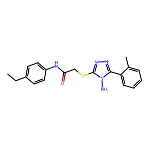 2-{[4-amino-5-(2-methylphenyl)-4H-1,2,4-triazol-3-yl]sulfanyl}-N-(4-ethylphenyl)acetamide structure