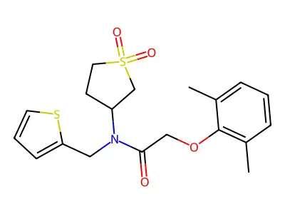 2-(2,6-dimethylphenoxy)-N-(1,1-dioxidotetrahydrothiophen-3-yl)-N-(thiophen-2-ylmethyl)acetamide structure