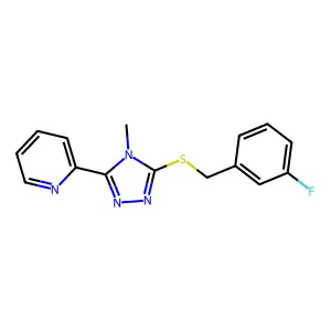 3-[(3-Fluorophenyl)methylthio]-4-methyl-5-(2-pyridyl)-1,2,4-triazole structure
