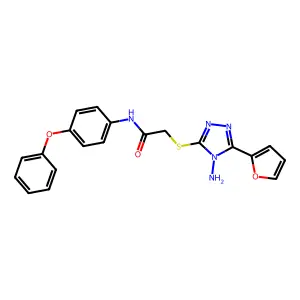 2-((4-amino-5-(furan-2-yl)-4H-1,2,4-triazol-3-yl)thio)-N-(4-phenoxyphenyl)acetamide structure