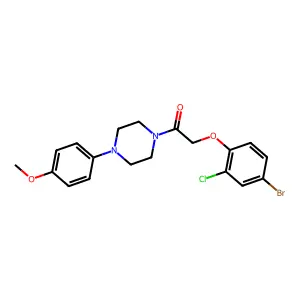 2-(4-Bromo-2-chlorophenoxy)-1-[4-(4-methoxyphenyl)piperazin-1-yl]ethanone structure