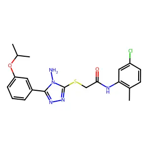 2-{4-amino-5-[3-(methylethoxy)phenyl](1,2,4-triazol-3-ylthio)}-N-(5-chloro-2-m ethylphenyl)acetamide structure