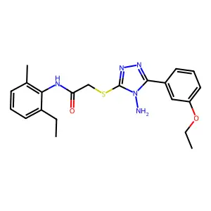 2-{[4-amino-5-(3-ethoxyphenyl)-4H-1,2,4-triazol-3-yl]sulfanyl}-N-(2-ethyl-6-methylphenyl)acetamide structure