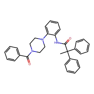 N-[2-(4-benzoylpiperazin-1-yl)phenyl]-2,2-diphenylpropanamide structure