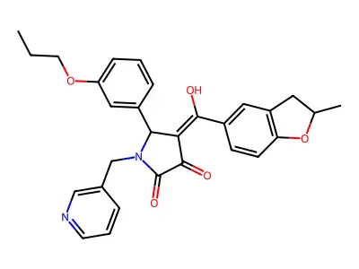3-hydroxy-4-(2-methyl-2,3-dihydro-1-benzofuran-5-carbonyl)-5-(3-propoxyphenyl)-1-[(pyridin-3-yl)methyl]-2,5-dihydro-1H-pyrrol-2-one structure