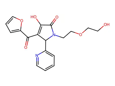 3-(furan-2-carbonyl)-4-hydroxy-1-[2-(2-hydroxyethoxy)ethyl]-2-pyridin-2-yl-2H-pyrrol-5-one structure