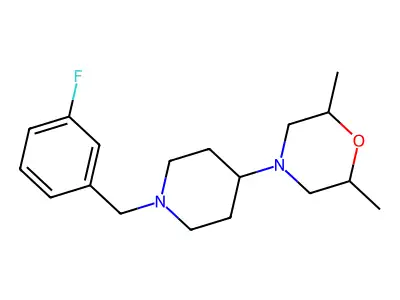 4-[1-(3-Fluorobenzyl)piperidin-4-yl]-2,6-dimethylmorpholine structure