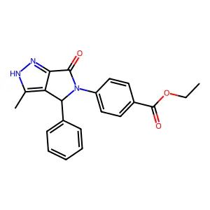 ethyl 4-(3-methyl-6-oxo-4-phenyl-4,6-dihydropyrrolo[3,4-c]pyrazol-5(1H)-yl)benzoate structure