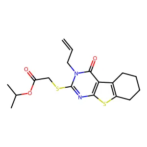 ISOPROPYL [(3-ALLYL-4-OXO-3,4,5,6,7,8-HEXAHYDRO[1]BENZOTHIENO[2,3-D]PYRIMIDIN-2-YL)SULFANYL]ACETATE structure