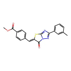 methyl 4-{(Z)-[2-(3-methylphenyl)-6-oxo[1,3]thiazolo[3,2-b][1,2,4]triazol-5(6H)-ylidene]methyl}benzoate structure