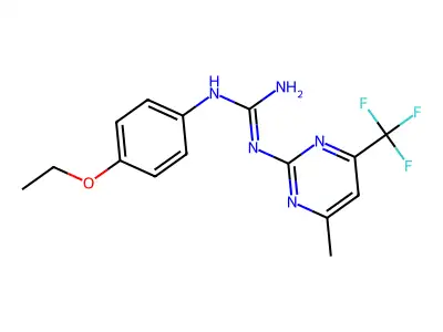 (E)-1-(4-Ethoxyphenyl)-2-(4-methyl-6-(trifluoromethyl)pyrimidin-2-yl)guanidine structure