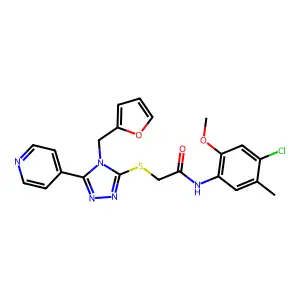 N-(4-chloro-2-methoxy-5-methylphenyl)-2-{[4-(furan-2-ylmethyl)-5-(pyridin-4-yl)-4H-1,2,4-triazol-3-yl]sulfanyl}acetamide structure
