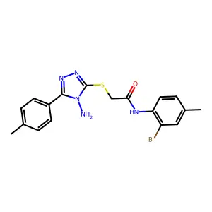 2-{[4-amino-5-(4-methylphenyl)-4H-1,2,4-triazol-3-yl]sulfanyl}-N-(2-bromo-4-methylphenyl)acetamide structure