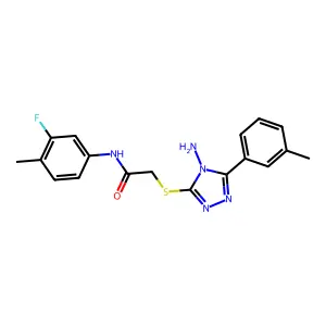 2-{[4-amino-5-(3-methylphenyl)-4H-1,2,4-triazol-3-yl]sulfanyl}-N-(3-fluoro-4-methylphenyl)acetamide structure