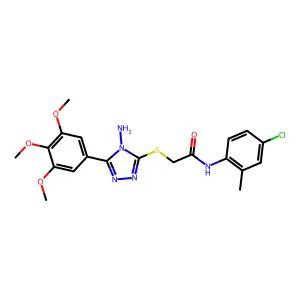 2-{[4-amino-5-(3,4,5-trimethoxyphenyl)-4H-1,2,4-triazol-3-yl]sulfanyl}-N-(4-chloro-2-methylphenyl)acetamide structure