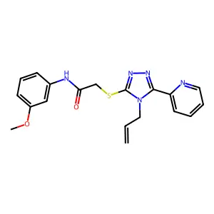 N-(3-methoxyphenyl)-2-{[4-(prop-2-en-1-yl)-5-(pyridin-2-yl)-4H-1,2,4-triazol-3-yl]sulfanyl}acetamide structure
