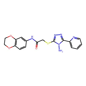 2-{[4-amino-5-(2-pyridinyl)-4H-1,2,4-triazol-3-yl]thio}-N-(2,3-dihydro-1,4-benzodioxin-6-yl)acetamide structure