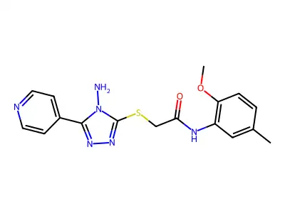 2((4-Amino-5-(4-pyridinyl)-4H-1,2,4-triazol-3-YL)thio)N-(2-meo-5-ME-PH)acetamide structure