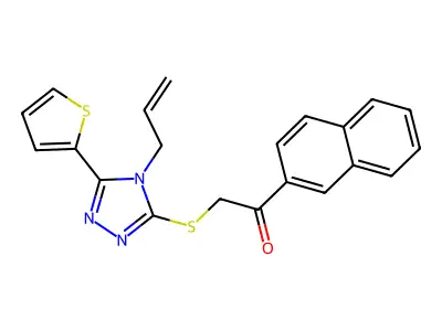 1-(naphthalen-2-yl)-2-{[4-(prop-2-en-1-yl)-5-(thiophen-2-yl)-4H-1,2,4-triazol-3-yl]sulfanyl}ethanone structure