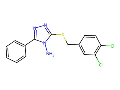 3-[(3,4-Dichlorophenyl)methylthio]-5-phenyl-1,2,4-triazole-4-ylamine structure