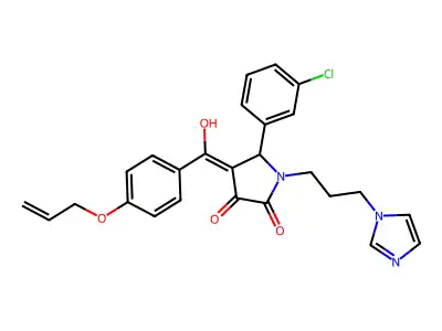 5-(3-chlorophenyl)-3-hydroxy-1-[3-(1H-imidazol-1-yl)propyl]-4-[4-(prop-2-en-1-yloxy)benzoyl]-2,5-dihydro-1H-pyrrol-2-one structure