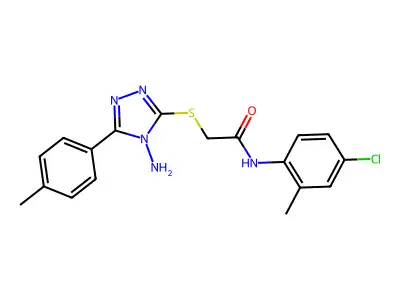 2-{[4-amino-5-(4-methylphenyl)-4H-1,2,4-triazol-3-yl]sulfanyl}-N-(4-chloro-2-methylphenyl)acetamide structure