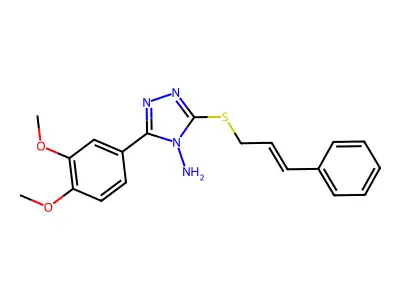 3-(3,4-Dimethoxyphenyl)-5-(3-phenylprop-2-enylsulfanyl)-1,2,4-triazol-4-amine structure