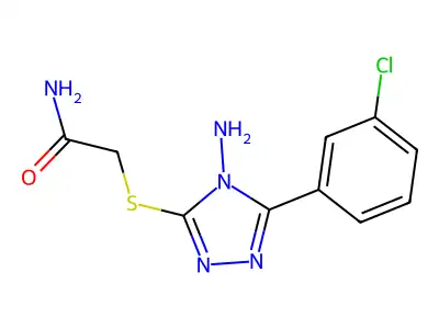 2-((4-Amino-5-(3-chlorophenyl)-4H-1,2,4-triazol-3-YL)thio)acetamide structure