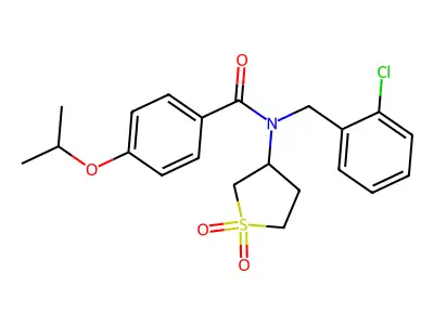 N-(2-chlorobenzyl)-N-(1,1-dioxidotetrahydrothiophen-3-yl)-4-(propan-2-yloxy)benzamide structure
