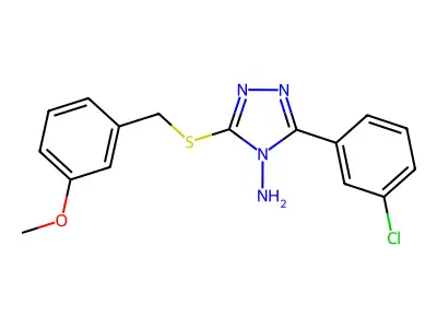 3-(3-Chlorophenyl)-5-((3-methoxybenzyl)thio)-4H-1,2,4-triazol-4-amine structure