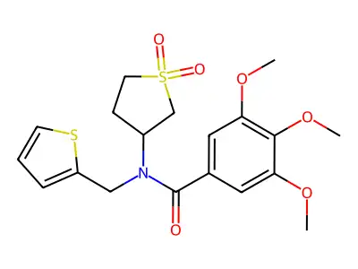N-(1,1-dioxidotetrahydrothiophen-3-yl)-3,4,5-trimethoxy-N-(thiophen-2-ylmethyl)benzamide structure