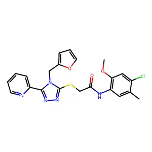 N-(4-chloro-2-methoxy-5-methylphenyl)-2-[[4-(furan-2-ylmethyl)-5-pyridin-2-yl-1,2,4-triazol-3-yl]sulfanyl]acetamide structure