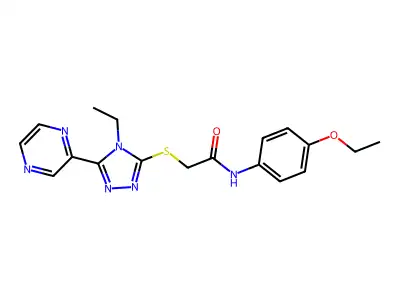 N-(4-Ethoxyphenyl)-2-((4-ET-5-(2-pyrazinyl)-4H-1,2,4-triazol-3-YL)thio)acetamide structure