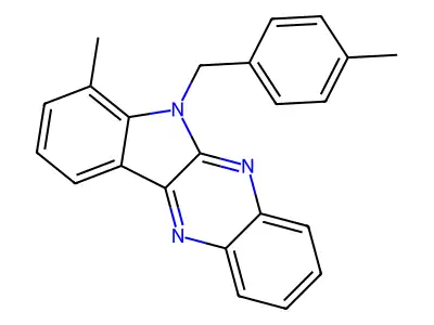 4-Methyl-5-[(4-methylphenyl)methyl]indolo[2,3-b]quinoxaline structure