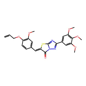 (5Z)-5-[4-(allyloxy)-3-methoxybenzylidene]-2-(3,4,5-trimethoxyphenyl)[1,3]thiazolo[3,2-b][1,2,4]triazol-6(5H)-one structure
