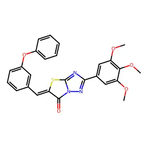 (5Z)-5-(3-phenoxybenzylidene)-2-(3,4,5-trimethoxyphenyl)[1,3]thiazolo[3,2-b][1,2,4]triazol-6(5H)-one structure