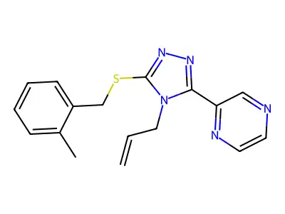 3-[(2-Methylphenyl)methylthio]-4-prop-2-enyl-5-pyrazin-2-yl-1,2,4-triazole structure